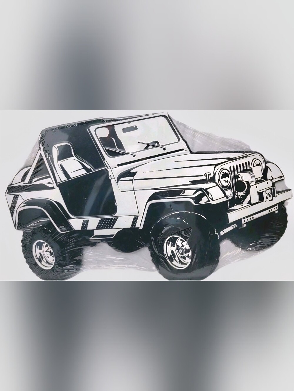 JEEP CJ Wrangler 4x4 Vintage look Black White Metal Tin Sign Mancave Garage NEW